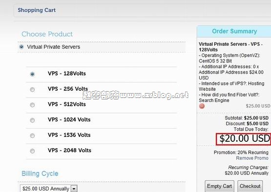 FiberVolt:$20/年 128MB/256MB/15GB/100GB 凤凰城-国外主机分享