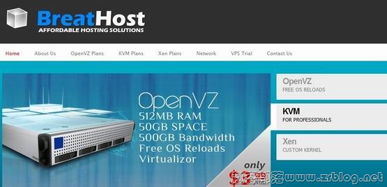 BreatHost:$2.99/月OpenVZ(256MB/512MB/50GB/500GB)-$3.74/月KVM-国外主机分享