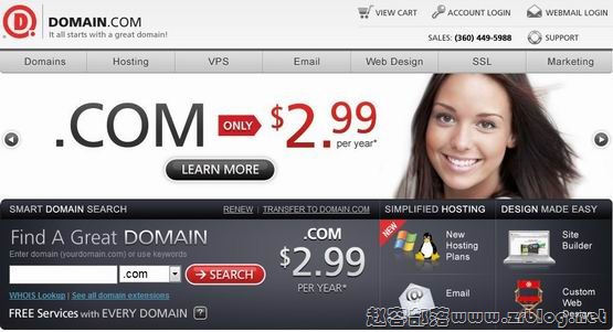 Domain.com:com域名2.99美元/首年-国外主机分享