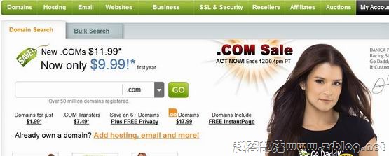 Godaddy：$12/年100GB空间+免费域名(支持支付宝)-国外主机分享