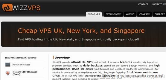 WizzVPS:$9.95/月 160MB/10GB/150GB 新加坡-国外主机分享