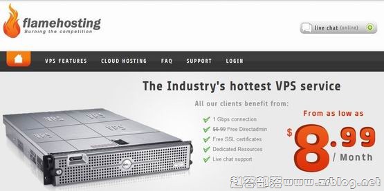 FlameHosting:$8.99/月OpenVZ-512MB/15GB/1000GB(免费DA) 芝加哥-国外主机分享