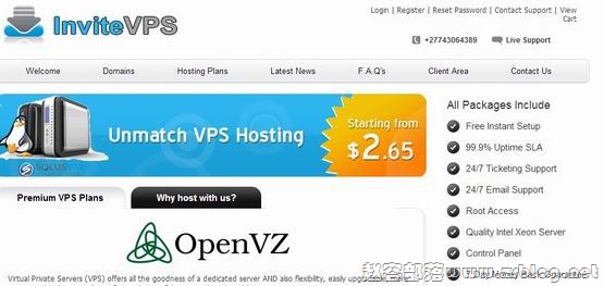inviteVPS:$1.32/月OpenVZ-128MB/256MB/10GB/100GB 北卡-国外主机分享