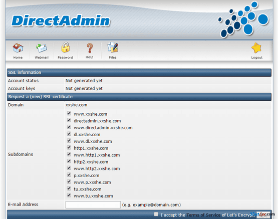 [转]DirectAdmin自动签发Let's Encrypt免费证书还可自动更新-国外主机分享