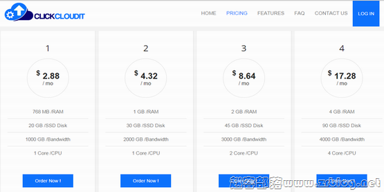 ClickCloudit:$2.88/月KVM-768MB/20GB/1TB 法国&加拿大-国外主机分享