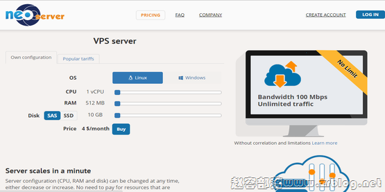 NeoServer:$4/月VM-512MB/10GB/无限 莫斯科-国外主机分享
