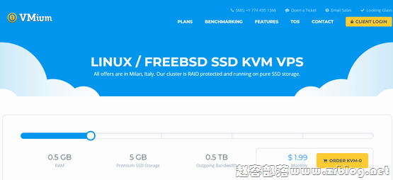 VMium:$1.99/月KVM-1GB/10G SSD/1TB 意大利(米兰)-国外主机分享
