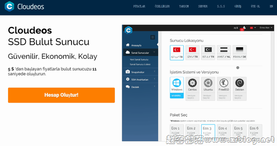 Cloudeos:$5/月KVM-512MB/20G SSD/1TB 土耳其-国外主机分享