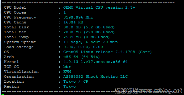 ShockHosting日本机房VPS简单测试-国外主机分享