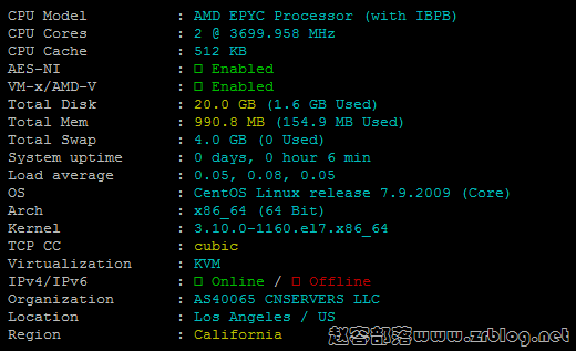 80VPS怎么样?80VPS洛杉矶Cera机房VPS简单测试-国外主机分享