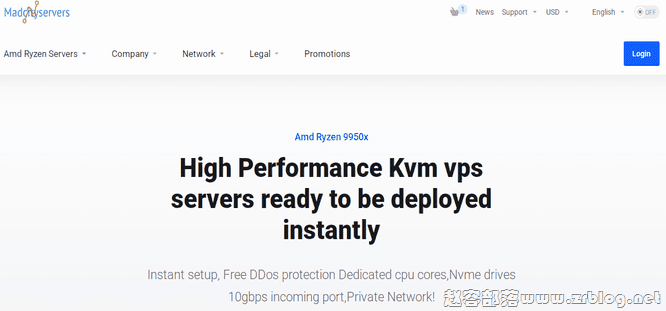 madcityservers：$3.5/月-单核AMD Ryzen/1GB/100GB NVMe/10Gbps不限流量/洛杉矶&纽约&迈阿密&盐湖城机房-国外主机分享