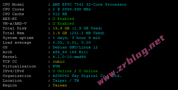 荫云(Yin-Net)台湾原生IP VPS简单测试,IPv4+IPv6原生解锁-国外主机分享