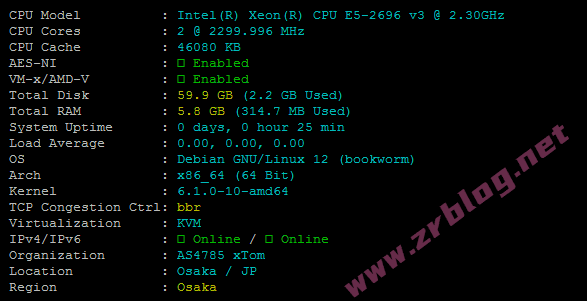 LOCVPS“日本大阪(BGP+BBTEC)”VPS简单测试-国外主机分享