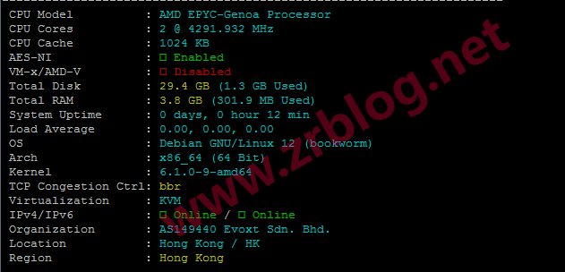 Evoxt香港VPS怎么样?AMD EPYC+NVMe,电信CN2/移动CMI直连大带宽-国外主机分享